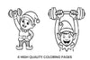 Strong Christmas Elf Weightlifting Coloring Books