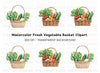 Fresh Vegetable Baskets Clipart Bundle