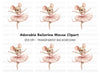 Cute Ballerina Mouse Clipart Bundle