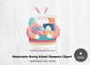 Bunny School Elements Clipart Bundle