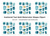 Teal Gold Abstract Shapes Clipart Bundle