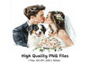 Wedding Couple with Dog Clipart Bundle