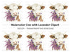 Highland Cow with Lavender Clipart Bundle