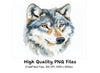Realistic Wolf Portraits Clipart Bundle