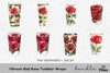 Vibrant Red Rose Tumbler Clipart Bundle