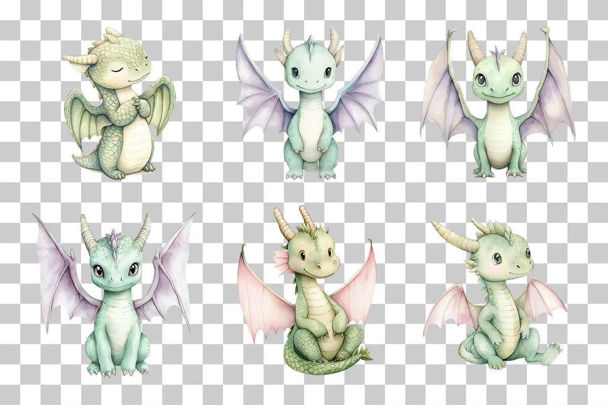 Adorable Fantasy Dragon Clipart Bundle - CraftNest - Digital Crafting and Art