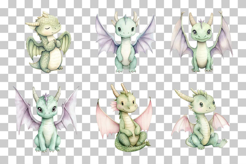 Adorable Fantasy Dragon Clipart Bundle - CraftNest - Digital Crafting and Art