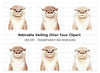 Smiling Otter Faces Clipart Bundle