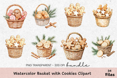 Basket with Cookies Clipart Bundle - CraftNest - Digital Crafting and Art