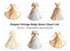 Vintage Wedding Dress Clipart Bundle