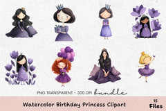 Birthday Princess Clipart Bundle - CraftNest - Digital Crafting and Art