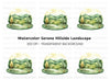 Green Hills Landscape Clipart Bundle