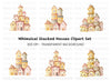 Whimsical Stacked Houses Clipart Bundle
