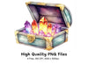 Magical Crystal Treasure Chest Clipart Bundle