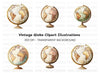 Vintage Globe Clipart Bundle