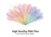 Pastel Feather Fan Clipart Bundle