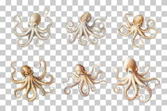 Vintage Octopus Sketch Illustration Clipart Bundle - CraftNest - Digital Crafting and Art