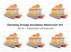 Orange Houseboat Clipart Bundle