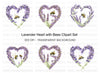 Lavender Heart with Bee Clipart Bundle