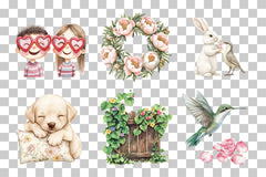 Charming Animals and Floral Elements Clipart Bundle - CraftNest - Digital Crafting and Art