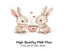 Sweet Bunny Couple Coffee Clipart Bundle