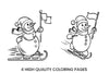 Ice Skating Snowman Winter Coloring Books