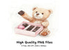 Teddy Bear with Box of Chocolates Clipart Bundle