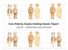 Elderly Couple Wedding Clipart Bundle