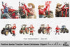 Santa Claus on Tractor Christmas Clipart Bundle