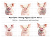 Three Happy Piglets Clipart Bundle