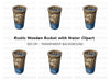 Wooden Barrel Water Clipart Bundle