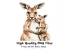 Kangaroo Mother and Baby Clipart Bundle