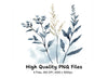Blue Foliage Clipart Bundle