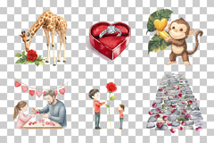 Adorable Giraffe with Red Rose Clipart Bundle - CraftNest - Digital Crafting and Art
