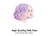 Pastel Wavy Bob Hair Clipart Bundle
