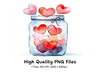 Love Hearts Jar Clipart Bundle