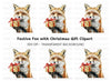 Festive Fox with Christmas Gift Clipart Bundle