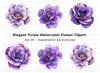 Vibrant Purple Floral Clipart Bundle