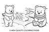 Adorable Winter Bear Ice Skating Coloring Books