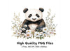 Sweet Panda Floral Arrangement Clipart Bundle