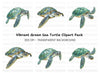 Oceanic Green Turtle Clipart Bundle