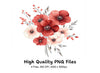 Elegant Red Pink Flower Bouquets Clipart Bundle