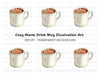 Steaming Hot Chocolate Clipart Bundle