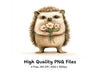 Cute Hedgehog with Flowers Clipart Bundle