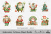 Mermaid Christmas Tree Clipart Bundle