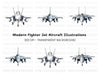 Military Fighter Jets Clipart Bundle