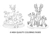 Reindeer Kids Ice Skating Coloring Books