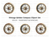 Vintage Compass Clipart Bundle