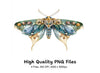 Jeweled Moth Clipart Bundle