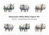Rhino Wild Animals Clipart Bundle